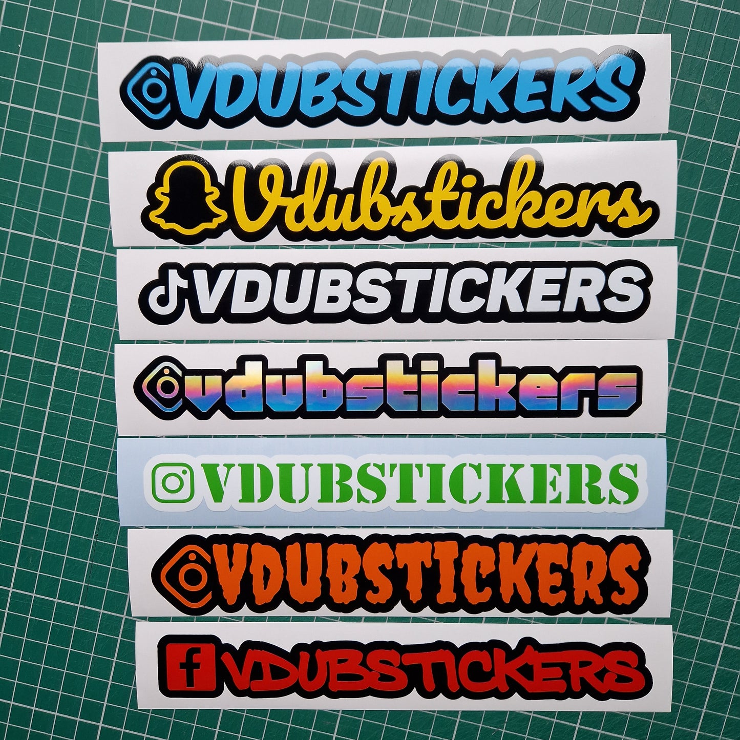 2pk Social Media Decals - Two Tone - Max 5cm tall.