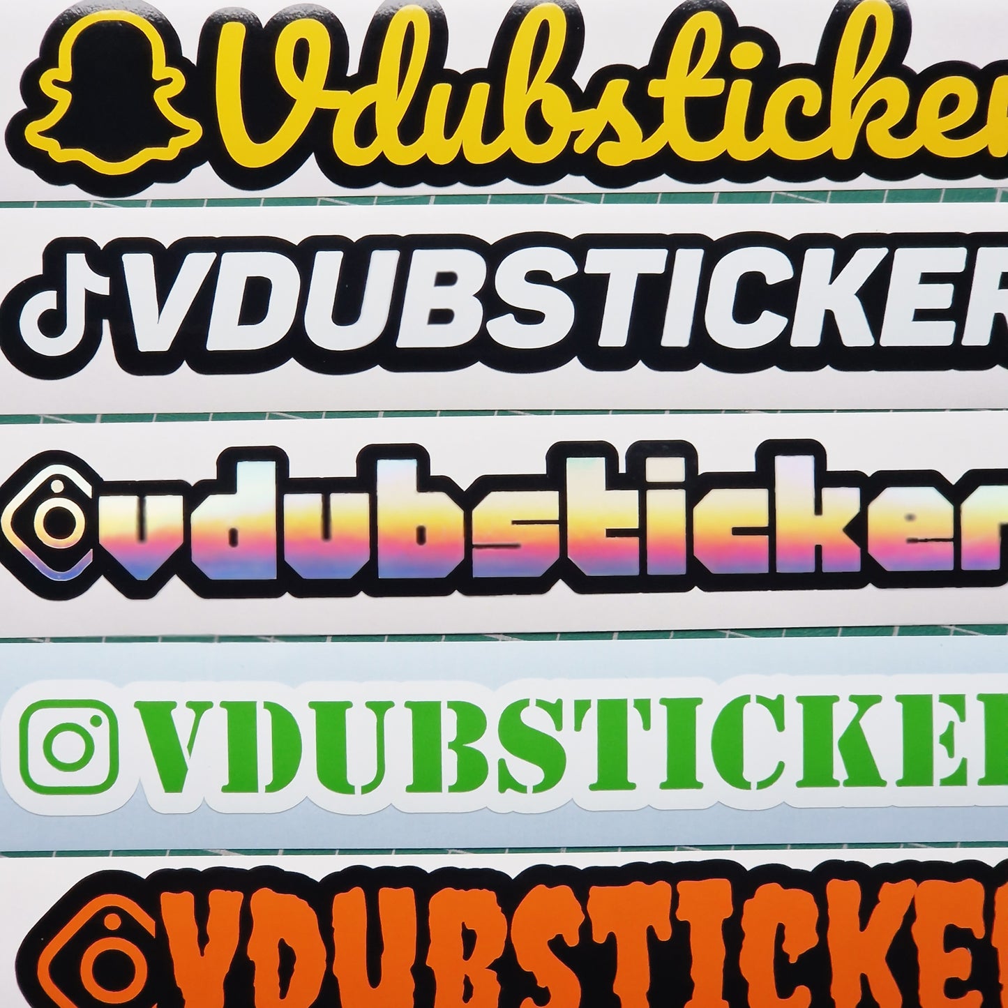 2pk Social Media Decals - Two Tone - Max 5cm tall.