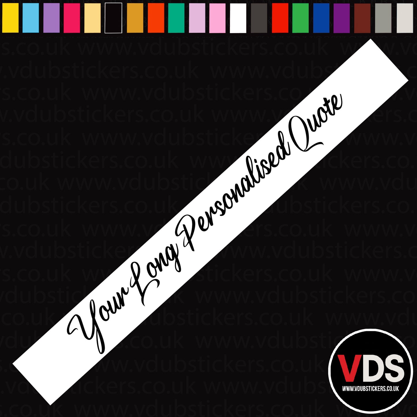 Long Personalised Text Decal - Font 1