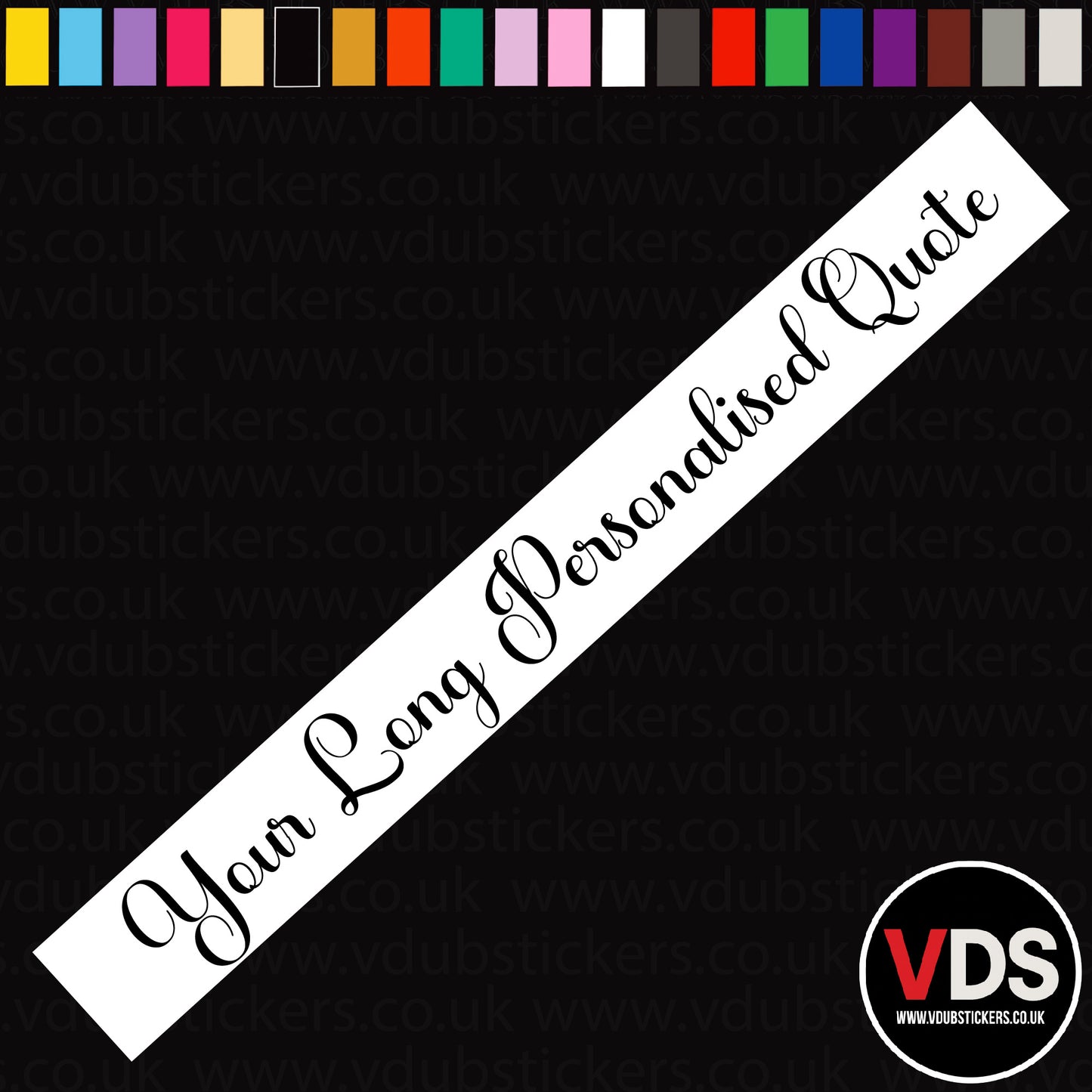 Long Personalised Text Decal - Font 2