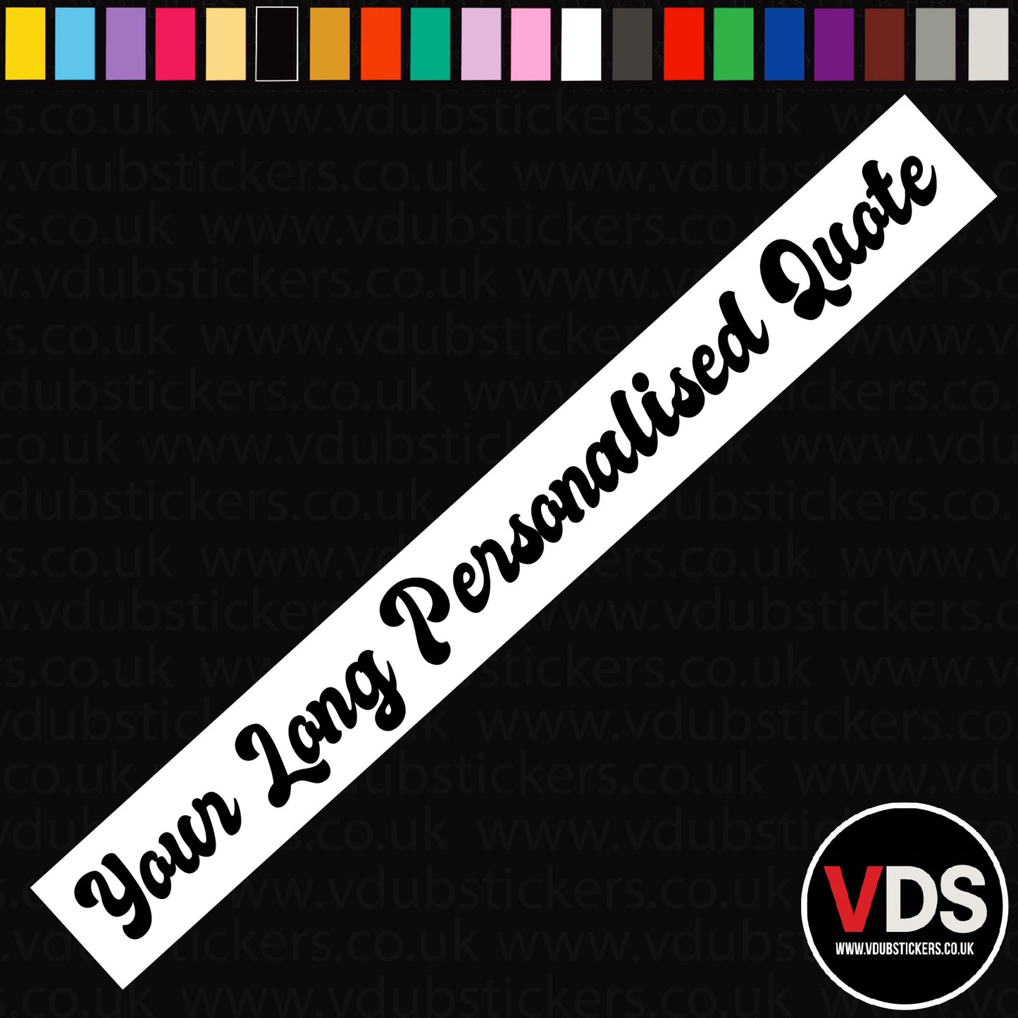 Long Personalised Text Decal - Font 6