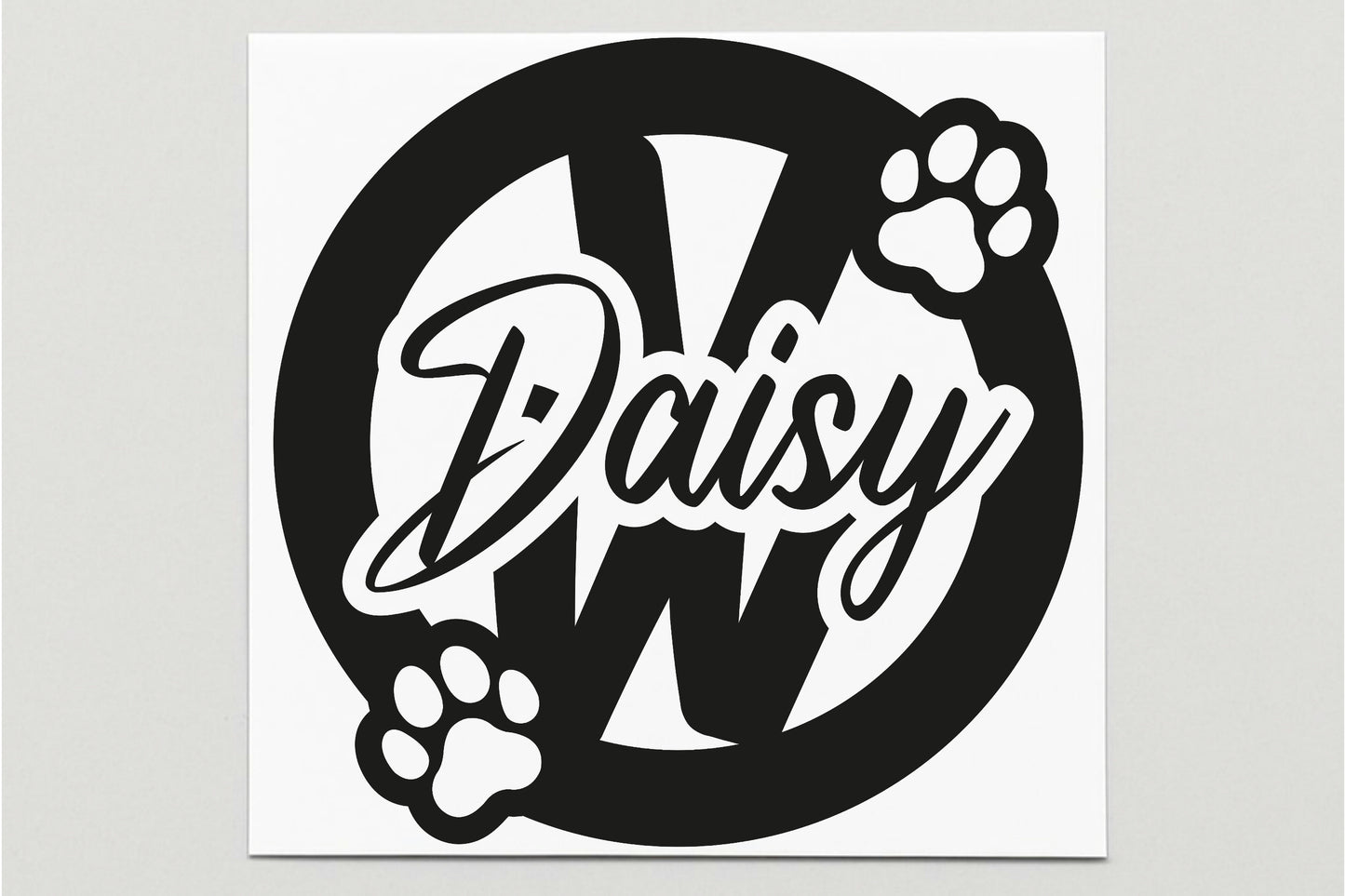 Personalised Badge Decal With Paws