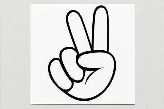 Peace Hand Sign Vinyl Decal