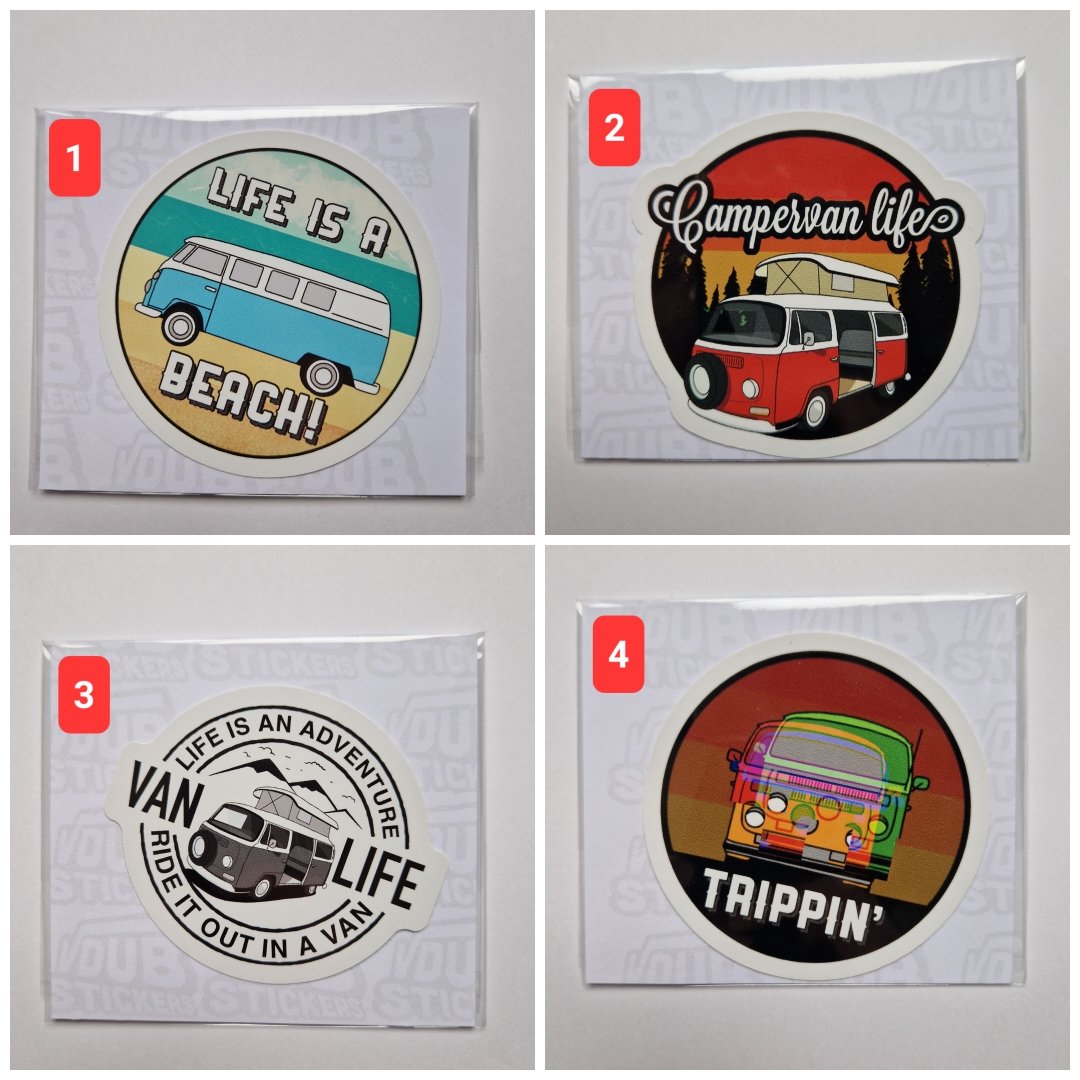 Campervan Themed Vinyl Stickers