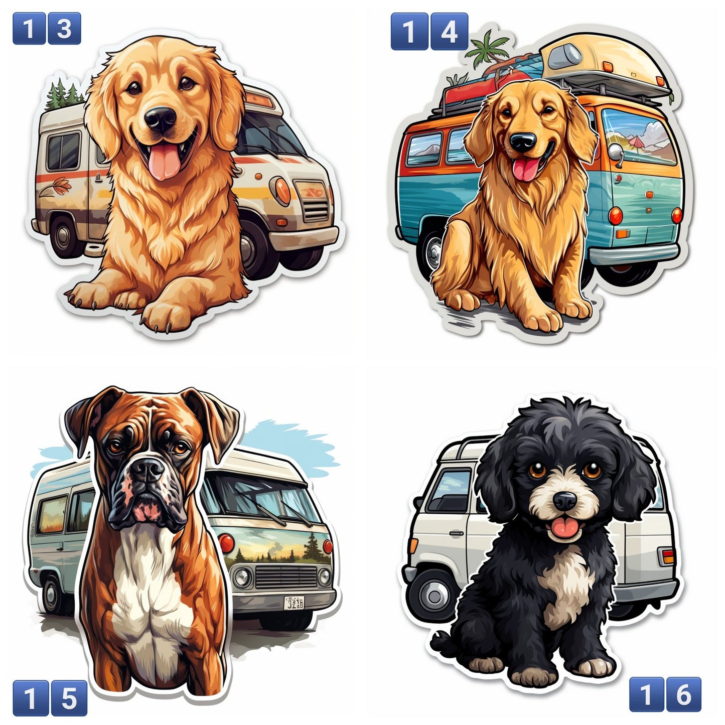 Wander Woof Campervan & Dog Vinyl Sticker