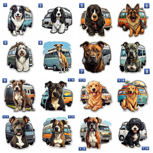 Wander Woof Campervan & Dog Vinyl Sticker
